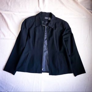 Black George Stretch Zip-up Blazer